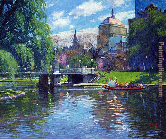 Unknown Artist Springtime,Boston Public Garden painting anysize 50 off